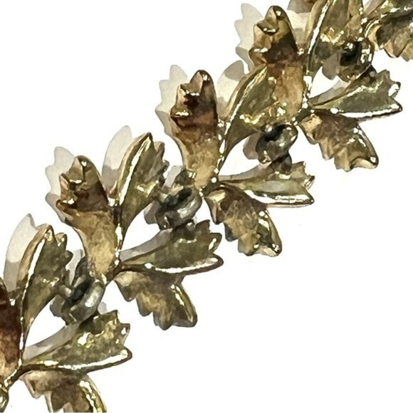Vintage CORO Y2K Leaf Link Necklace & Earrings Set - Picture 11 of 11